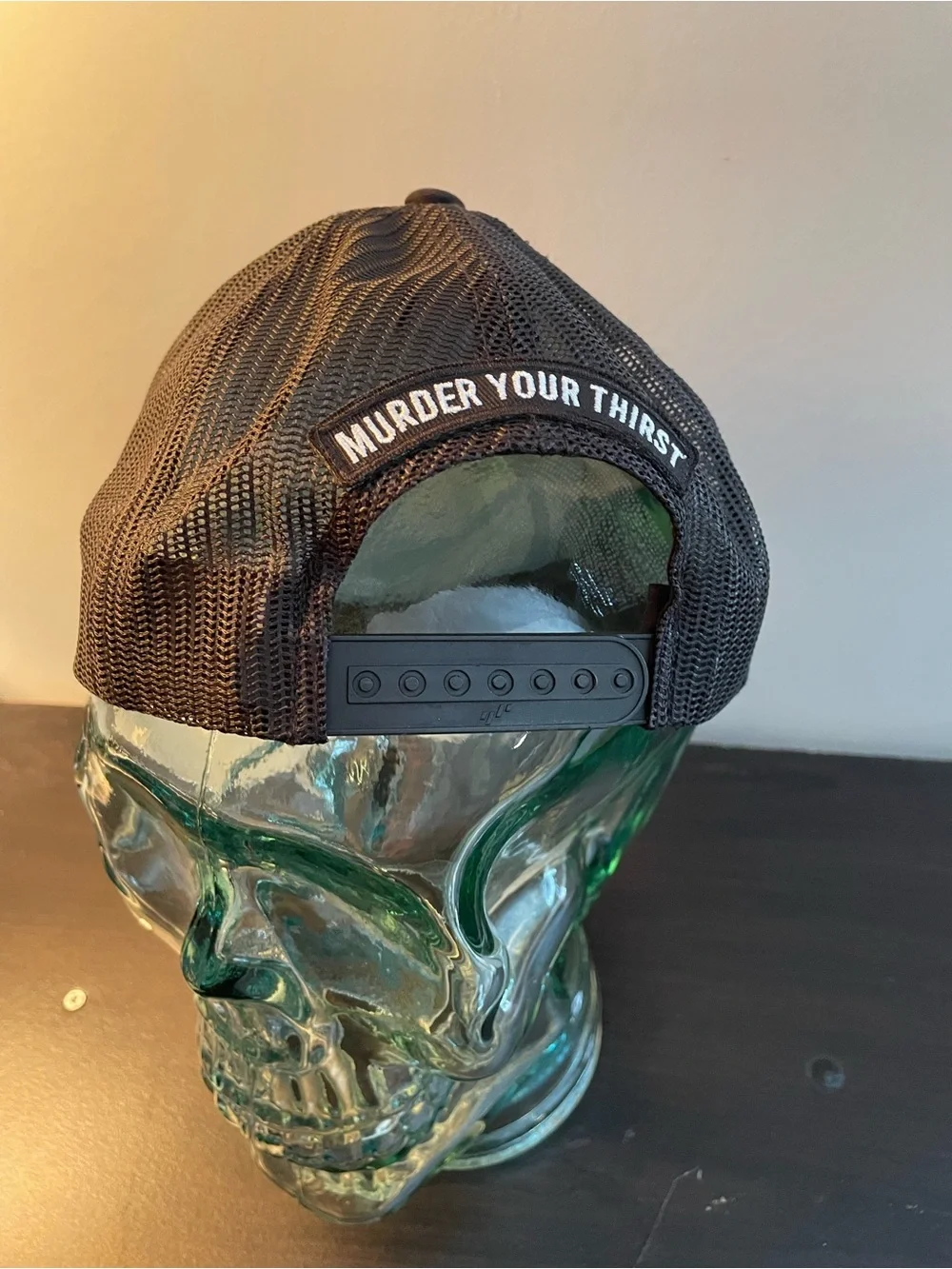 Liquid Death Kids Black Trucker Hat with Red Patch